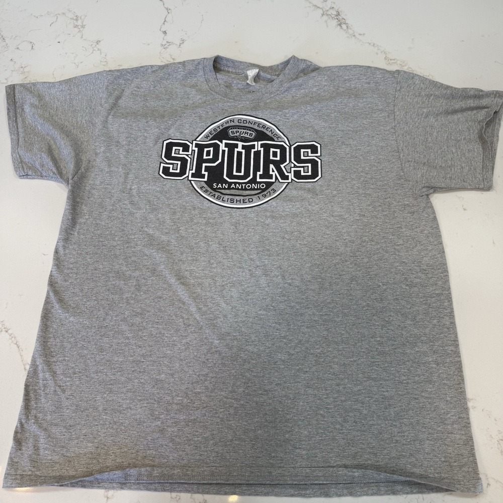 San Antonio Spurs Western‎ Conference Vintage Tshirt Tee 2XL Gray Short Sleeve